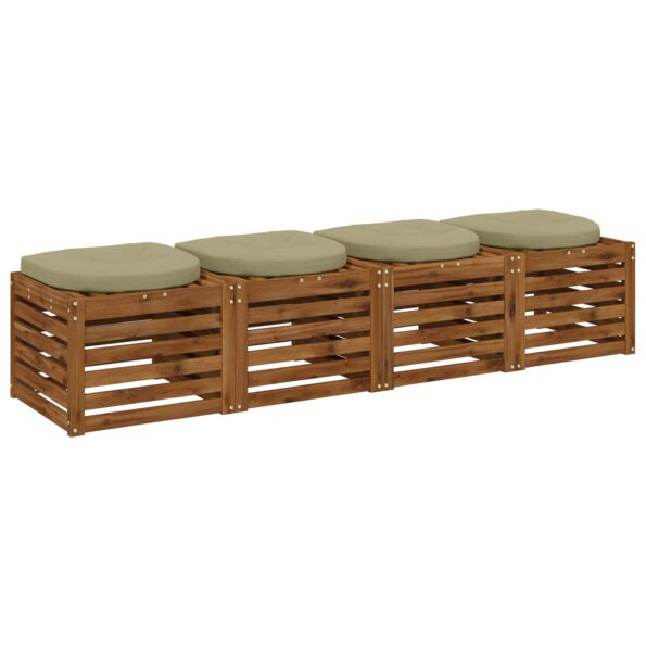 vidaXL 4-dielne sedacie vankúše 4 ks 100% polyester Svetlo zelená – Obrázok 2