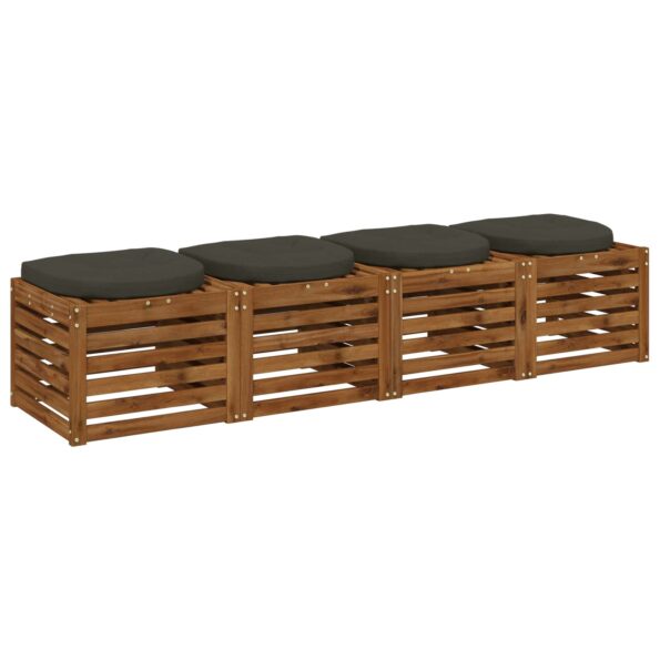vidaXL 4-dielne sedacie vankúše 4 ks 100% polyester Antracitová – Obrázok 2