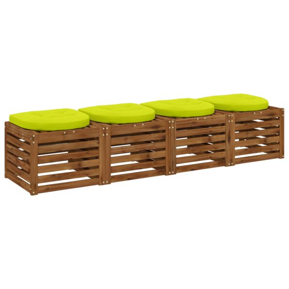 vidaXL 4-dielne sedacie vankúše 4 ks 100% polyester Žiarivá zelená – Obrázok 2
