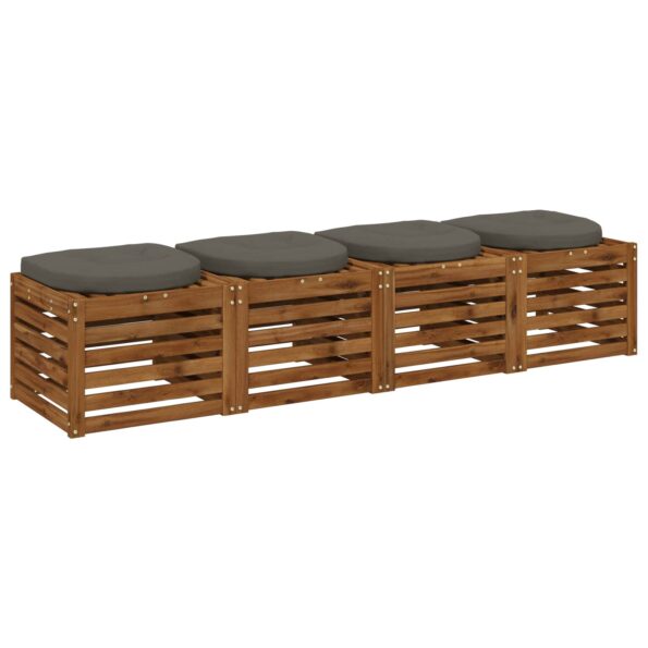 vidaXL 4-dielne sedacie vankúše 4 ks 100% polyester Sivá – Obrázok 2