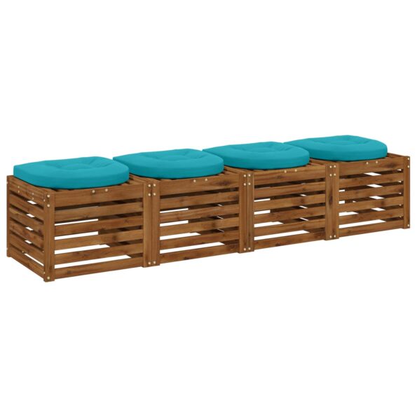 vidaXL 4-dielne sedacie vankúše 4 ks 100% polyester Tyrkysová – Obrázok 2