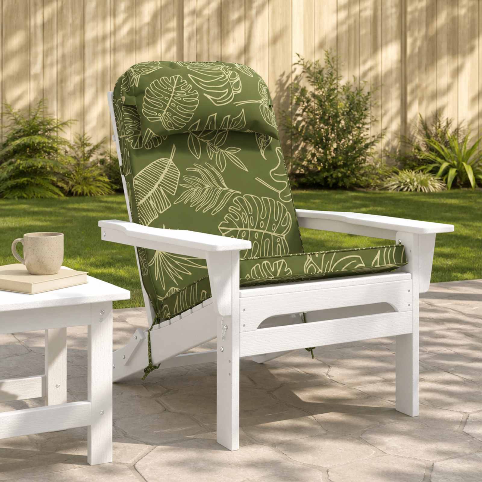 948174_1.jpg vidaXL Vankúš na slnečné ležadlo 100% polyester Design s listami – Obrázok 1