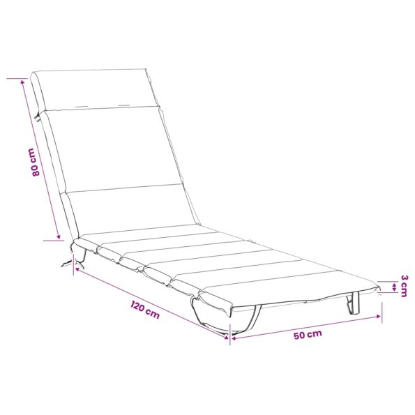vidaXL Vankúš na ležadlo GEMERT 100% polyester Biela 200 x 50 x 3 cm – Obrázok 7
