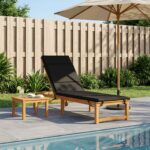 vidaXL Vankúš na ležadlo GEMERT 100% polyester Čierna 200 x 50 x 3 cm – Obrázok 8