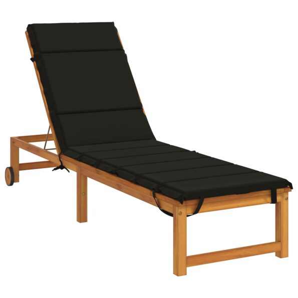 vidaXL Vankúš na ležadlo GEMERT 100% polyester Čierna 200 x 50 x 3 cm – Obrázok 2