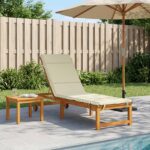 vidaXL Vankúš na ležadlo GEMERT 100% polyester Krémová 200 x 50 x 3 cm – Obrázok 8