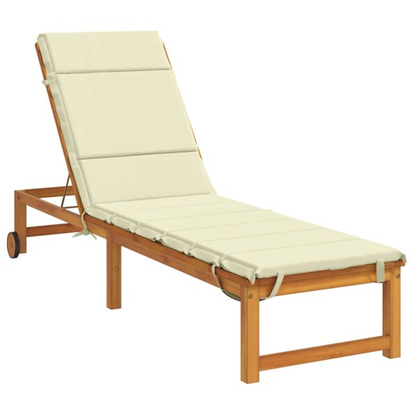 vidaXL Vankúš na ležadlo GEMERT 100% polyester Krémová 200 x 50 x 3 cm – Obrázok 2