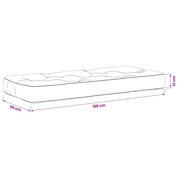 vidaXL Vankúš na paletu VIANEN 100% polyester Biela 120 x 50 x 12 cm – Obrázok 7