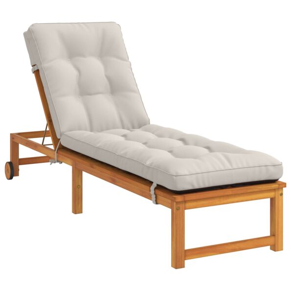 vidaXL Vankúš na ležadlo VIANEN 100% polyester Biela 200 x 55 x 8 cm – Obrázok 2