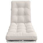 vidaXL Vankúš na ležadlo VIANEN 100% polyester Biela 200 x 55 x 8 cm – Obrázok 3