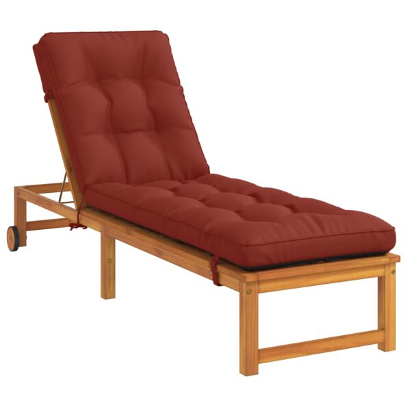 vidaXL Vankúš na ležadlo VIANEN 100% polyester Červená 200 x 55 x 8 cm – Obrázok 2