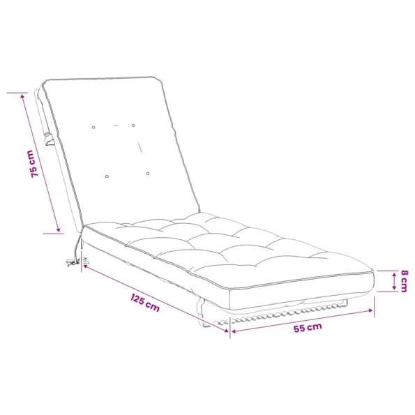 vidaXL Vankúš na ležadlo VIANEN 100% polyester Červená 200 x 55 x 8 cm – Obrázok 7