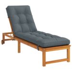 vidaXL Vankúš na ležadlo VIANEN 100% polyester Modrá 200 x 60 x 8 cm – Obrázok 2