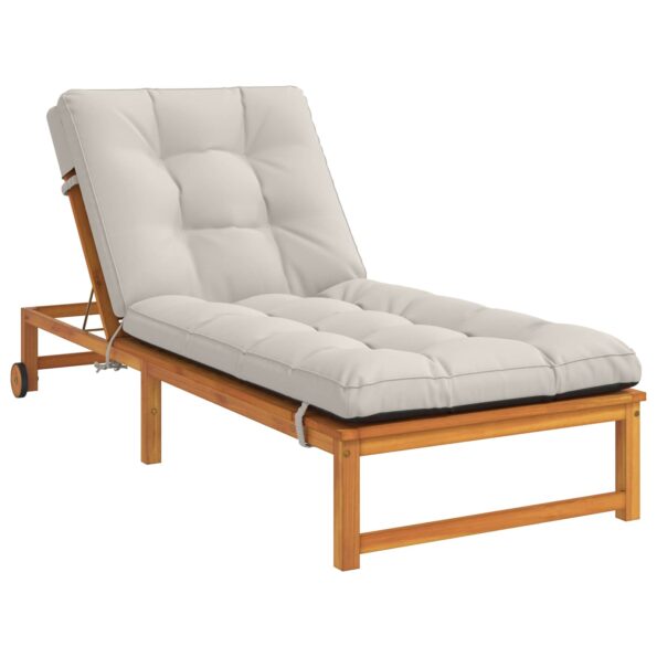 vidaXL Vankúš na ležadlo VIANEN 100% polyester Biela 200 x 70 x 8 cm – Obrázok 2