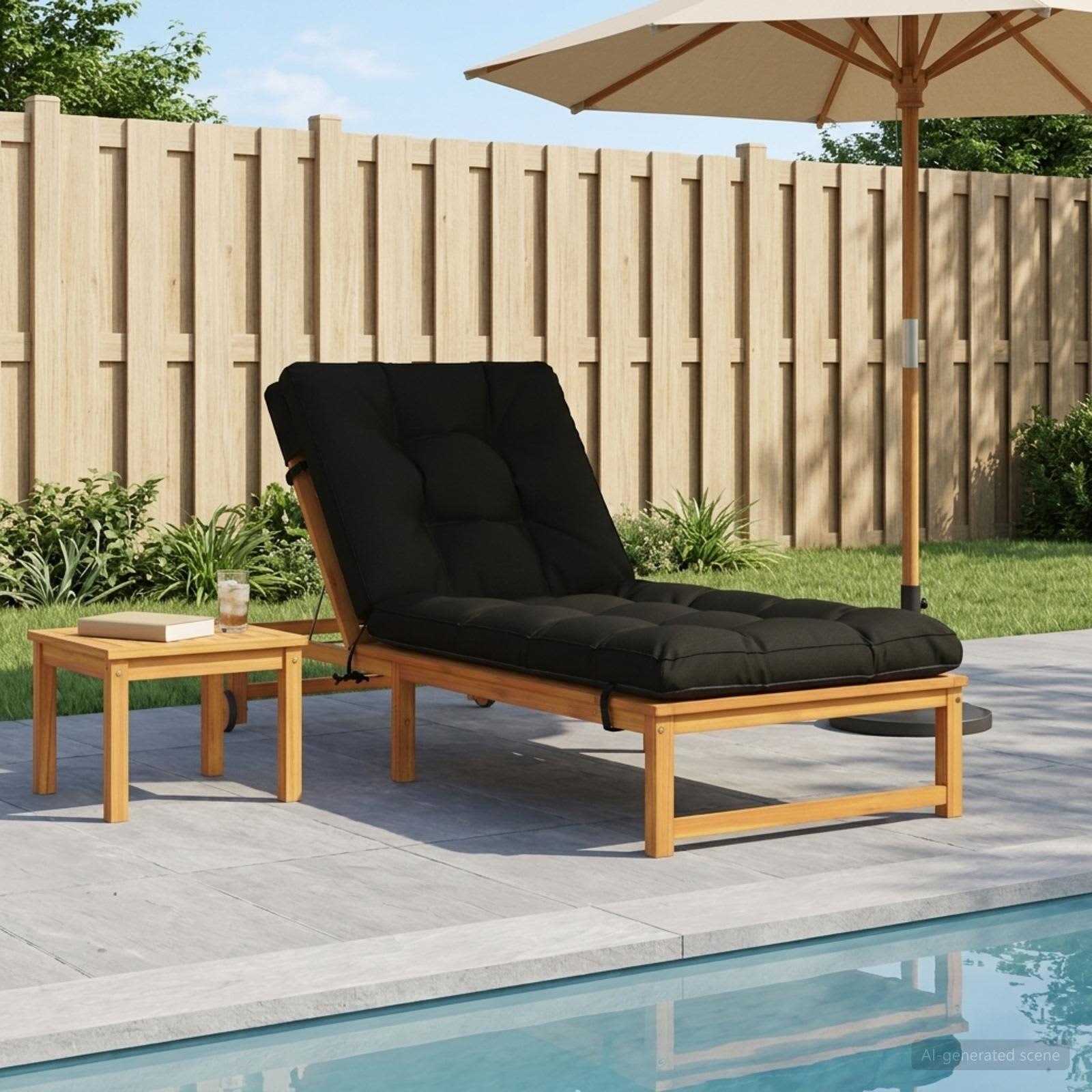 953885_1.jpg vidaXL Vankúš na ležadlo VIANEN 100% polyester Čierna 200 x 90 x 8 cm – Obrázok 1