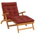 vidaXL Vankúš na ležadlo VIANEN 100% polyester Červená 200 x 90 x 8 cm – Obrázok 2