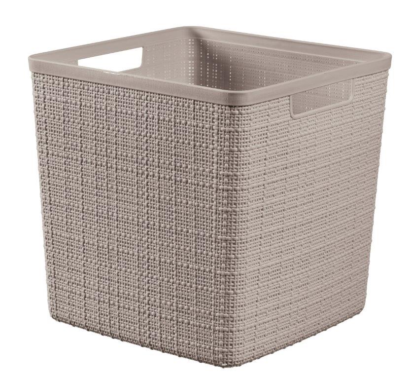 Box-Curver-Jute-Cube-17L-taupe Box Curver Jute Cube 17L taupe – Obrázok 1