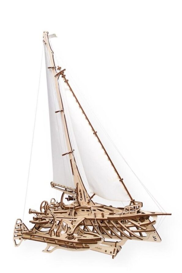 Hračka Ugears 3D drevené mechanické puzzle Plachetnica Merihobus (trimarán) – Obrázok 4