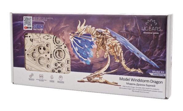 Hračka Ugears 3D drevené mechanické puzzle Víriaci drak – Obrázok 6