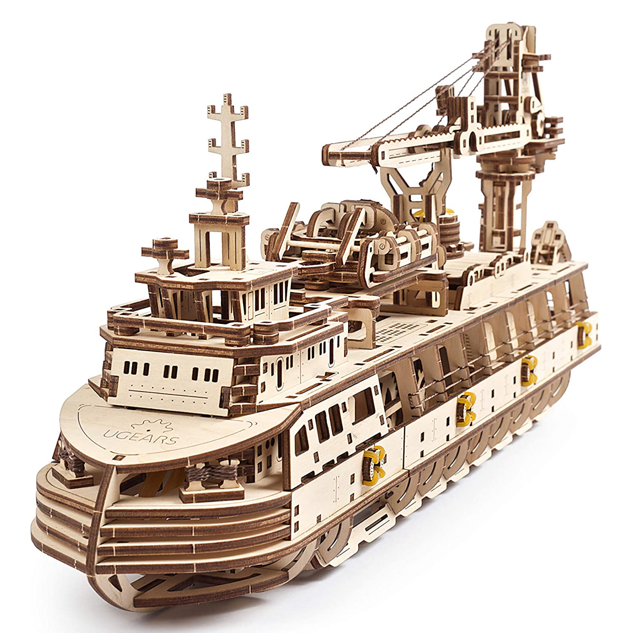 Hracka-Ugears-3D-drevene-mechanicke-puzzle-Vyskumna-lod Hračka Ugears 3D drevené mechanické puzzle Výskumná loď – Obrázok 1