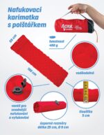 Karimatka Acra L48-CRV nafukovacia, červená – Obrázok 2