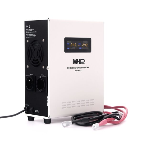 Napäťový menič MHPower WPU-1050-12 UPS, 1050W, čistý sínus, 12V – Obrázok 2
