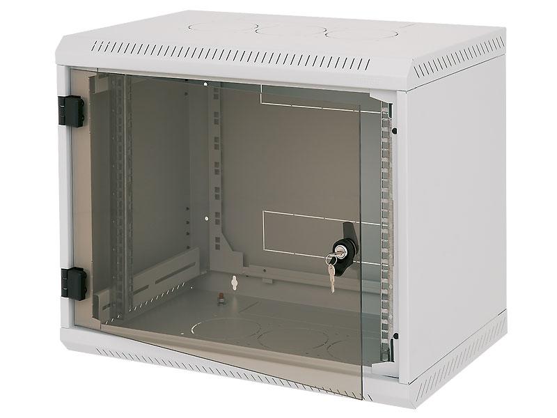 Rack-Triton-19-jednodilny-12U500mm-prosklene-dvere-sedy Rack Triton 19" jednodílný 12U/500mm prosklené dveře, šedý – Obrázok 1