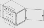 Rack Triton 19" jednodílný 15U/400mm prosklené dveře, šedý – Obrázok 3