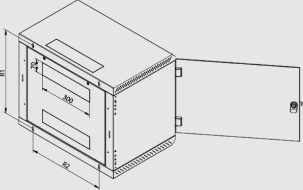 Rack Triton 19" jednodílný 18U/400mm prosklené dveře, šedý – Obrázok 2