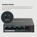 Switch TP-Link Mercusys MS105GP 1x GLAN, 4x GLAN s PoE+, 65W – Obrázok 7
