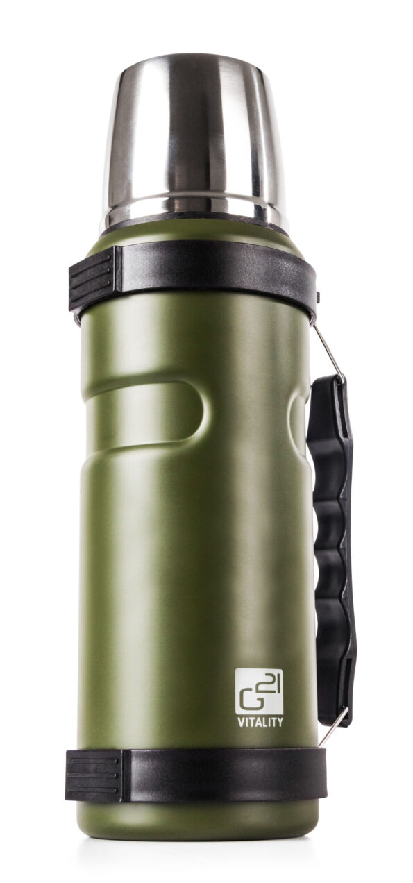 Termoska G21 na pitie, 1000 ml, zelená s rukoväťou – Obrázok 3