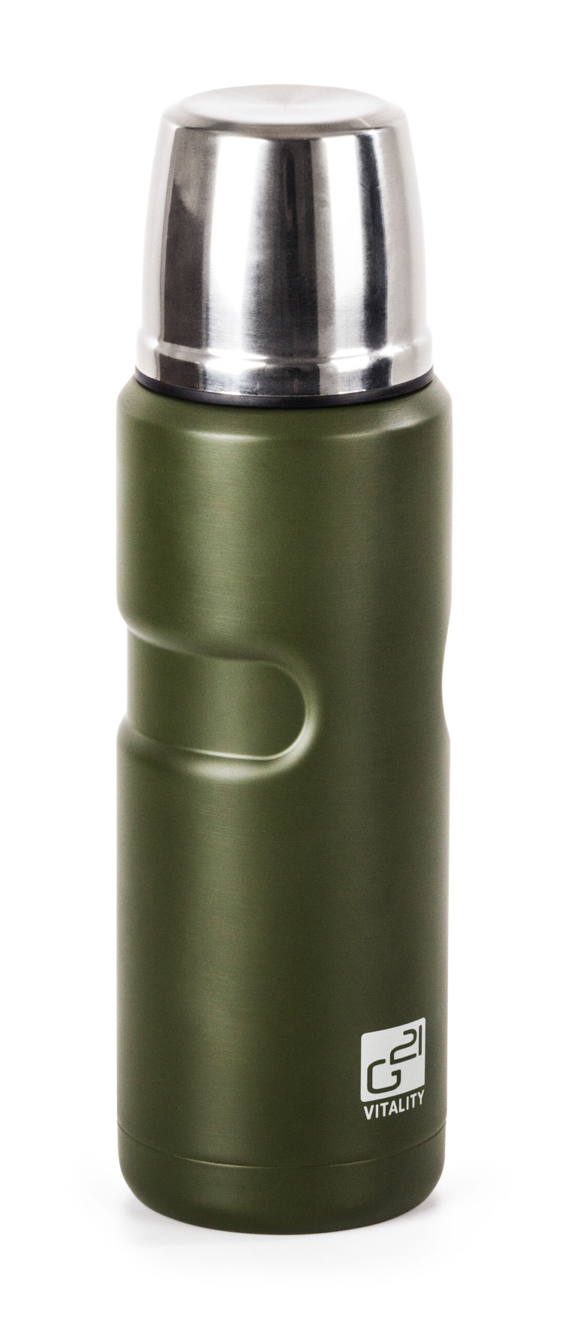 Termoska-G21-na-pitie-500-ml-khaki-zelena Termoska G21 na pitie, 500 ml, khaki zelená – Obrázok 1