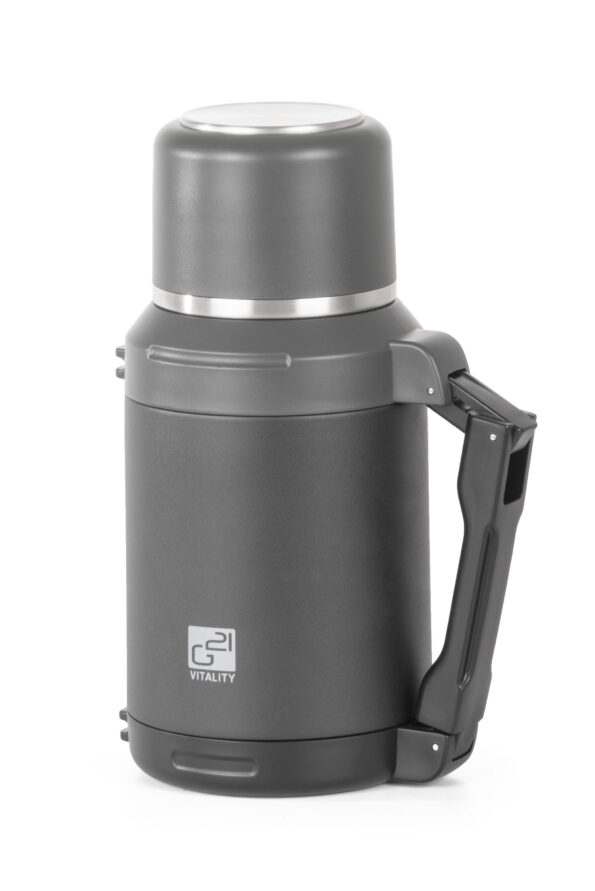Termoska G21 nerezová 1200 ml, čierno-sivá – Obrázok 3