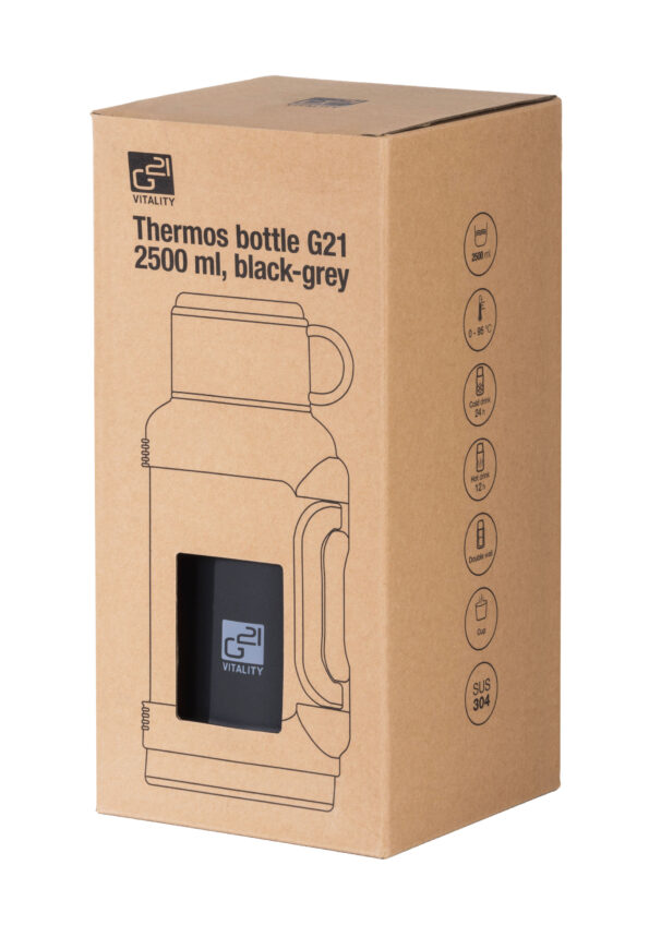 Termoska G21 nerezová 2500 ml, čierno-sivá – Obrázok 13