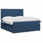 vidaXL Posteľ boxspring s matracom Modrá 140 x 200 cm Látka – Obrázok 2