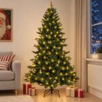 vidaXL Umelý Sklápací Vianočný Stromček 150 cm 150 LED Teplá biela