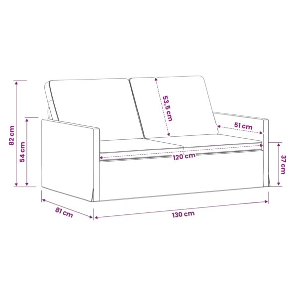 vidaXL Sofa pre 2 osoby Tmavohnedá 130 x 81 x 82 cm Látka – Obrázok 9