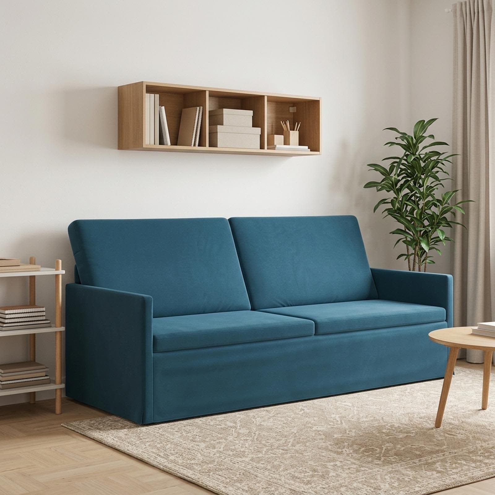 42041129_1.jpg vidaXL Sedačka pre 3 Modrá 190 x 81 x 82 cm Zamat – Obrázok 1
