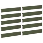 vidaXL Záhradný krycí profil 10 ks 100 x 5 x 15 cm Oceľ Olivovo zelená – Obrázok 2