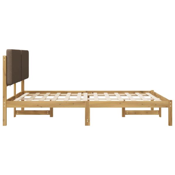 vidaXL Rám postele s čalúneným čelom Bielená a taupe 140 x 200 cm – Obrázok 5