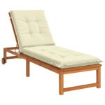 vidaXL Vankúš na ležadlo GEMERT 100% polyester Krémová 190 x 60 x 9 cm – Obrázok 3